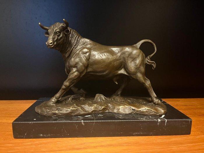 sculptuur, Bull - 21 cm - Brons, Marmer, Antiek en Kunst, Curiosa en Brocante