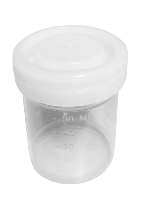 Set van 50 plastic potjes (60 ml) met witte schroefdoppen, Doe-het-zelf en Verbouw, Gereedschap | Handgereedschap, Nieuw, Ophalen of Verzenden