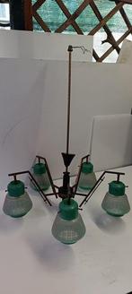 Kroonluchter - Glas, IJzer, Messing - Italian Mid Century, Antiek en Kunst, Antiek | Lampen