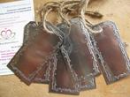 Metalen label te beschrijven, 7x3, 5cm, met jute 6st, Ophalen of Verzenden, Nieuw