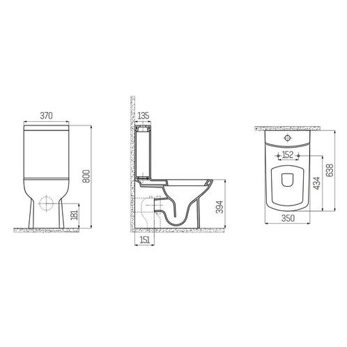 Toiletpot Staand Creavit Lara Met Bidet Met Kraan Achter, Doe-het-zelf en Verbouw, Sanitair, Ophalen of Verzenden