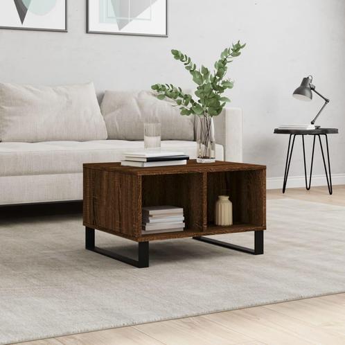 vidaXL Salontafel 60x50x36,5 cm bewerkt hout bruin, Huis en Inrichting, Tafels | Salontafels, 50 tot 100 cm, Nieuw, Overige houtsoorten