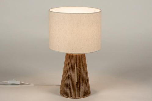 Rietveld Tafellampen - Wit, Bruin, Zand, Naturel - Stof, Tou, Huis en Inrichting, Lampen | Tafellampen, Verzenden