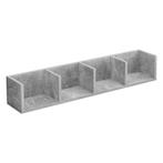 Wandrek Ekero met 4 vakken 95x17x16,5 cm betonkleurig, Huis en Inrichting, Woonaccessoires | Wandplanken en Boekenplanken, Verzenden