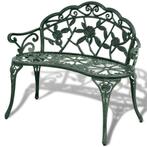 vidaXL Tuinbank 100 cm gietaluminium groen, Verzenden, Nieuw, Metaal