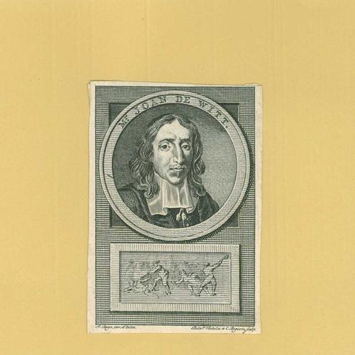 Portrait of Johan de Witt, Antiek en Kunst, Kunst | Etsen en Gravures