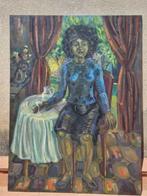 Europese school (XX) - Femme en bleu - NO RESERVE, Antiek en Kunst