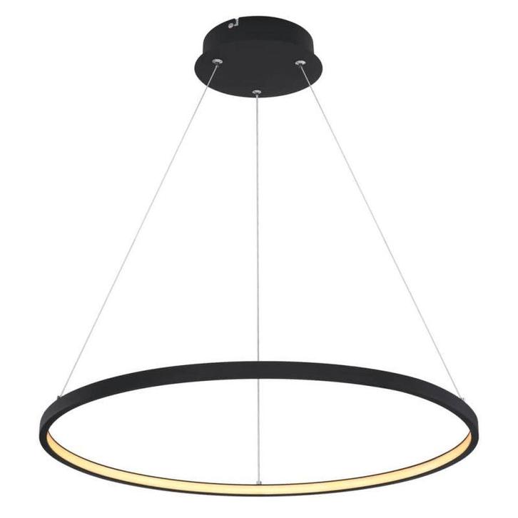 2dekans | Globo Ralph LED Hanglamp – Ø60 cm – Zwart –, Huis en Inrichting, Lampen | Plafondlampen, Zo goed als nieuw, Ophalen of Verzenden