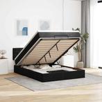 vidaXL Bed met matras 140x200 cm stof zwart, Huis en Inrichting, Slaapkamer | Bedden, Verzenden, Zwart, 140 cm, 200 cm