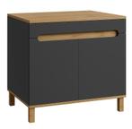 Badplaats Wastafelkast Otero 80 cm - Grijs met Eiken, Verzenden, Nieuw