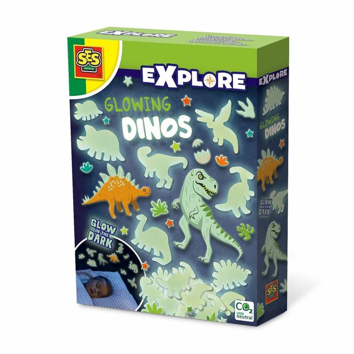 SES - Explore - Glowing dinos (Knutselpakketten), Kinderen en Baby's, Speelgoed | Educatief en Creatief, Knutselen, Nieuw, Verzenden