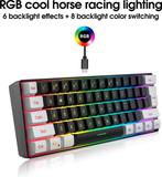 2dekans | HXSJ V700 RGB Compact Gaming Toetsenbord Qwerty 61, Computers en Software, Toetsenborden, Ophalen of Verzenden, Zo goed als nieuw