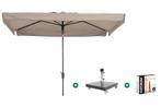 Madison Delos Luxe stokparasol 200x300 cm. - Ecru met, Tuin en Terras, Parasols, Verzenden, Nieuw, Parasolvoet, Kantelbaar