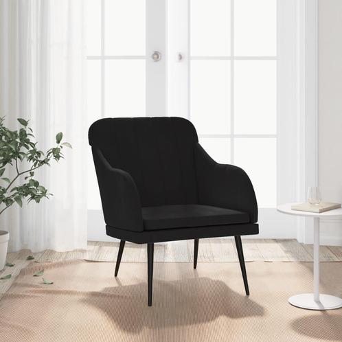 vidaXL Fauteuil 63x76x80 cm fluweel zwart, Huis en Inrichting, Fauteuils, Nieuw, Verzenden