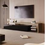 Modern TV-meubel 197 cm – LED Verlichting, Houtlook en Glas, Huis en Inrichting, Kasten | Televisiemeubels, Verzenden, Nieuw