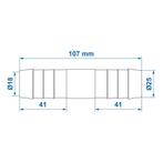 ProPlus Slangtule - recht - Ø 25 mm - temperatuurbestendi.., Tuin en Terras, Tuinslangen, Ophalen of Verzenden, Nieuw