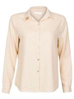 Blouse Katoen Linnen Beige S (36), damesblouse, Kleding | Dames, Blouses en Tunieken, Verzenden, Nieuw