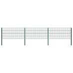 vidaXL Schuttingpaneel met palen ijzer 522x80 cm groen, Tuin en Terras, Schuttingen, Verzenden, Nieuw, IJzer, Minder dan 1 meter