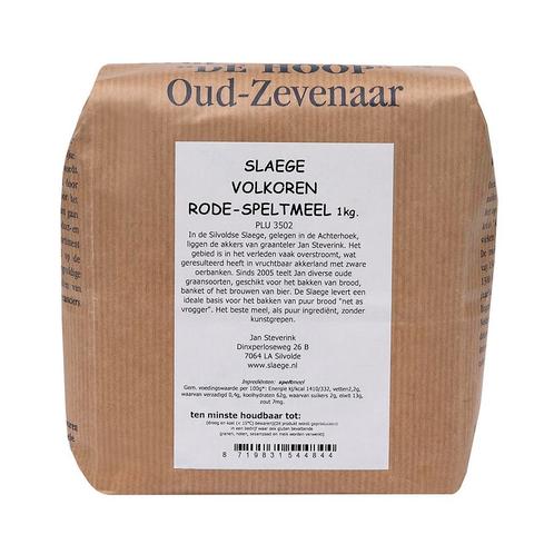 Molen de Hoop Slaege Volkoren Rode Speltmeel 1kg, Hobby en Vrije tijd, Taarten en Cupcakes maken, Nieuw, Verzenden