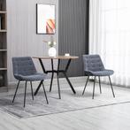 eetkamerstoel - Retro Living - Fluweel - Grijs, Huis en Inrichting, Stoelen, Nieuw, Ophalen of Verzenden, Modern, Stof