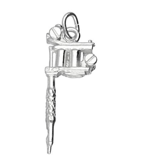Zilveren Tattoo machine klein kettinghanger, Sieraden, Tassen en Uiterlijk, Kettinghangers, Verzenden