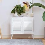vidaXL Kastdeuren louvredesign 2 st 39,5x29,5 cm wit, Verzenden, Nieuw
