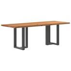 vidaXL Eettafel rechthoekig 220x80x74 cm massief eikenhout, Huis en Inrichting, Tafels | Eettafels, Verzenden, Nieuw