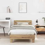 vidaXL Bedframe met hoofdeinde Artisan Eiken 90 x 200 cm, Verzenden, Nieuw, Bruin, Hout