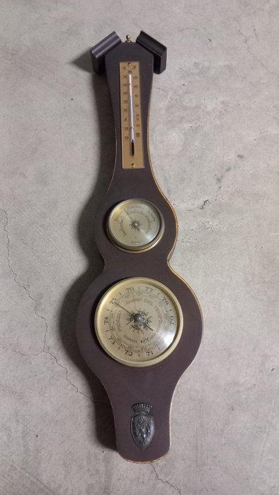 Barometer hygrometer - Hout - 1950-1960 - Houten en glazen, Antiek en Kunst, Curiosa en Brocante