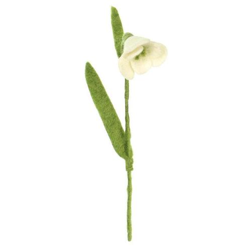 Vilt Bloem - Sneeuwklokje Wit - 25cm - Fairtrade Homedecorat, Kinderen en Baby's, Kinderkamer | Inrichting en Decoratie, Nieuw