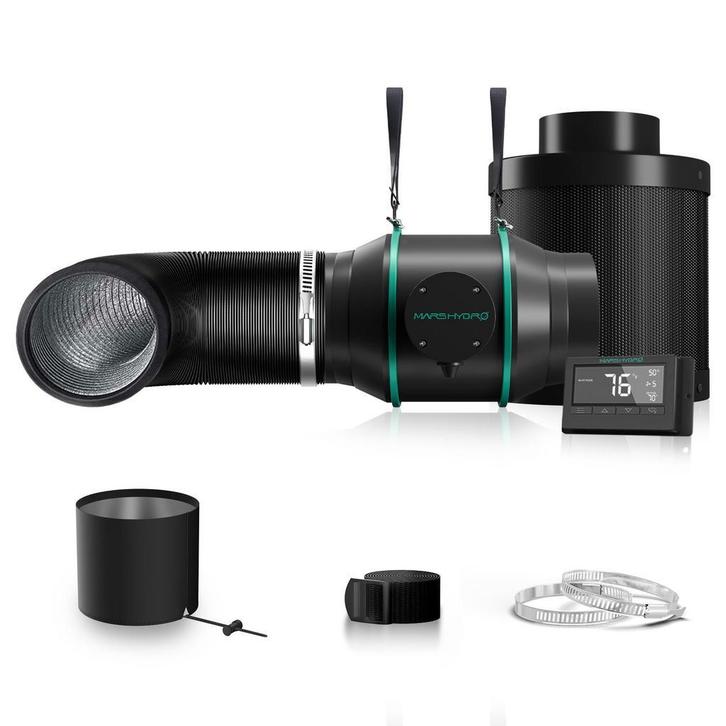 Mars Hydro 6-Inch Complete Fan Kit Incl Smart Monitor, Tuin en Terras, Kweekspullen, Klimaatbeheersing, Nieuw, Verzenden