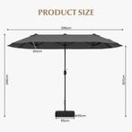 2dekans | Coast Dubbele Rechthoekige Parasol 396x201x240 cm, Ophalen of Verzenden, Zo goed als nieuw