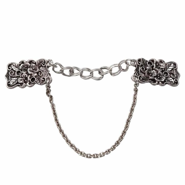 Fako Bijoux® - Vestsluiting - Vestclip - Ketting - Rechthoek, Sieraden, Tassen en Uiterlijk, Broches, Verzenden