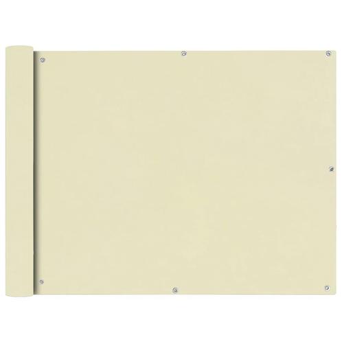 vidaXL Balkonscherm crémekleurig 90x400 cm oxfordtextiel, Tuin en Terras, Zonneschermen, Nieuw, Verzenden