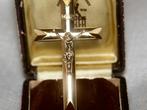 Handmade - Broche - 18 karaat Geel goud, Zilver - Kruis