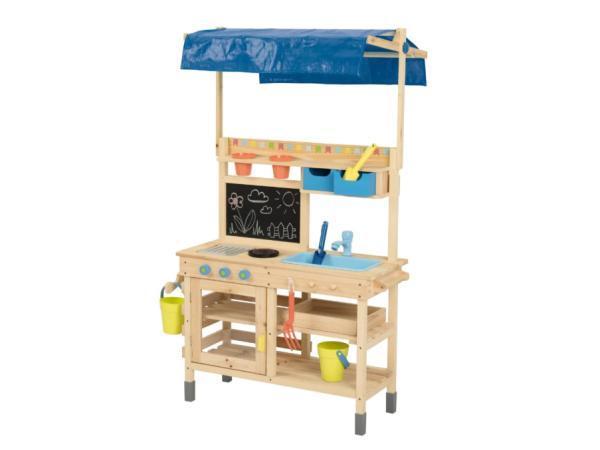 Veiling - Modderkeuken, gemaakt van echt hout met dak, Kinderen en Baby's, Speelgoed | Houten speelgoed, Gebruikt