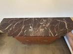 Hoog dressoir - Hout, Knoesthout, Marmer, Messing, Antiek en Kunst