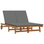 vidaXL Lounger 2-persoon Bruin 125 x 200 x 84cm Massief, Verzenden, Nieuw