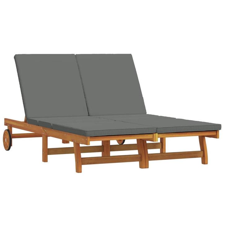 vidaXL Lounger 2-persoon Bruin 125 x 200 x 84cm Massief, Tuin en Terras, Ligbedden, Nieuw, Verzenden