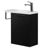 Toiletmeubel Neves 55 x 22 cm Zwart Houtnerf Fonteinmeubel, Verzenden, Nieuw, Wastafel