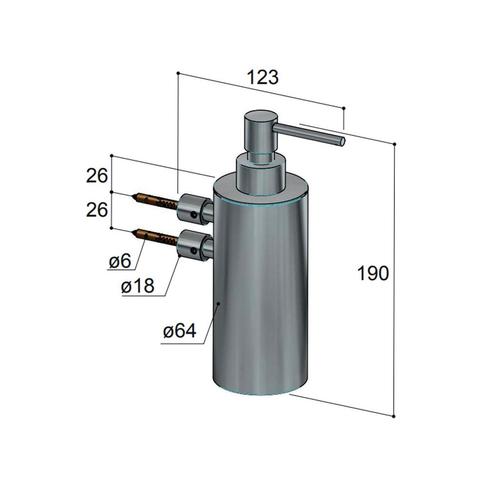 Zeepdispenser Hotbath Archie Wandmodel Geborsteld Messing, Doe-het-zelf en Verbouw, Sanitair, Ophalen of Verzenden