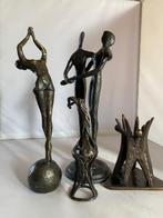 Unknown - Miniatuur beeldje - Set van vier abstracte bronzen, Antiek en Kunst