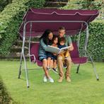 Hollywood Schommelstoel , schommelbank - 3 zits - Paars, Tuin en Terras, Tuinstoelen, Verzenden, Nieuw