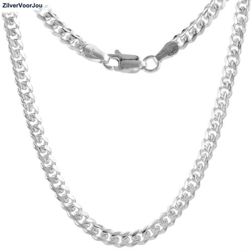Zilveren ronde gourmet ketting 60 cm 6.5 mm, Sieraden, Tassen en Uiterlijk, Kettingen, Nieuw, Verzenden