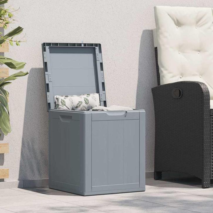 vidaXL Tuinbox 90 L PP houtlook grijs, Tuin en Terras, Overige Tuin en Terras, Nieuw, Verzenden