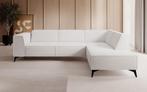 Meubella Hoekbank Logan beige stof 280cm, 250 tot 300 cm, Verzenden, Driepersoons, Nieuw