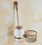 Bronzen wc-rol houder met borstel, Doe-het-zelf en Verbouw, Sanitair, Nieuw, Overige typen, Verzenden