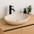Wasbak | Wastafel | Marmer | 60x40x12 | Natuursteen | Crème, Doe-het-zelf en Verbouw, Sanitair, Verzenden, Nieuw, Steen, Wastafel