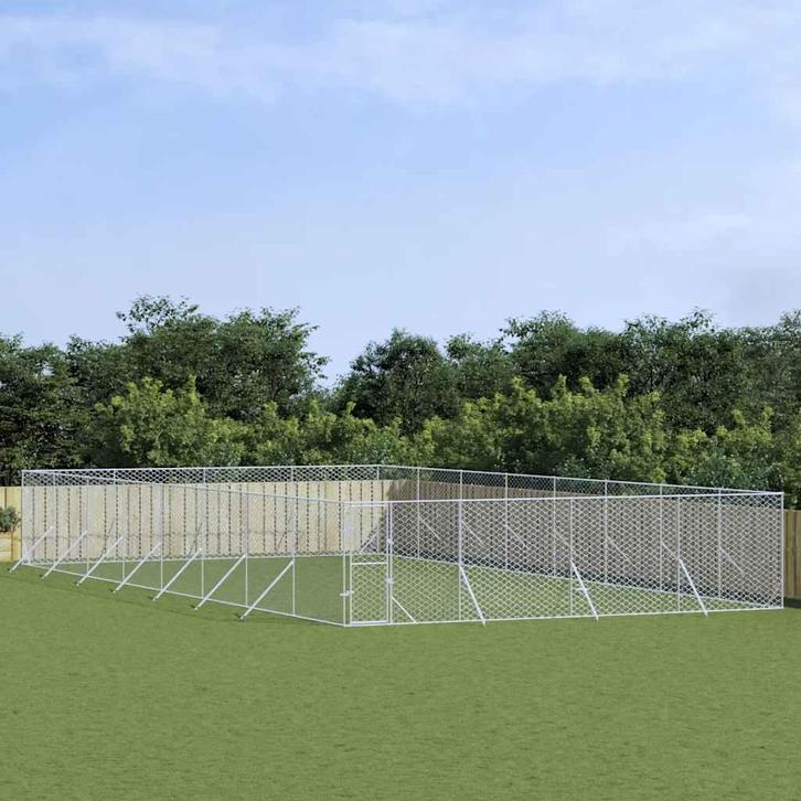 vidaXL Hondenkennel voor buiten 8x16x2 m gegalvaniseerd, Dieren en Toebehoren, Honden-accessoires, Nieuw, Verzenden