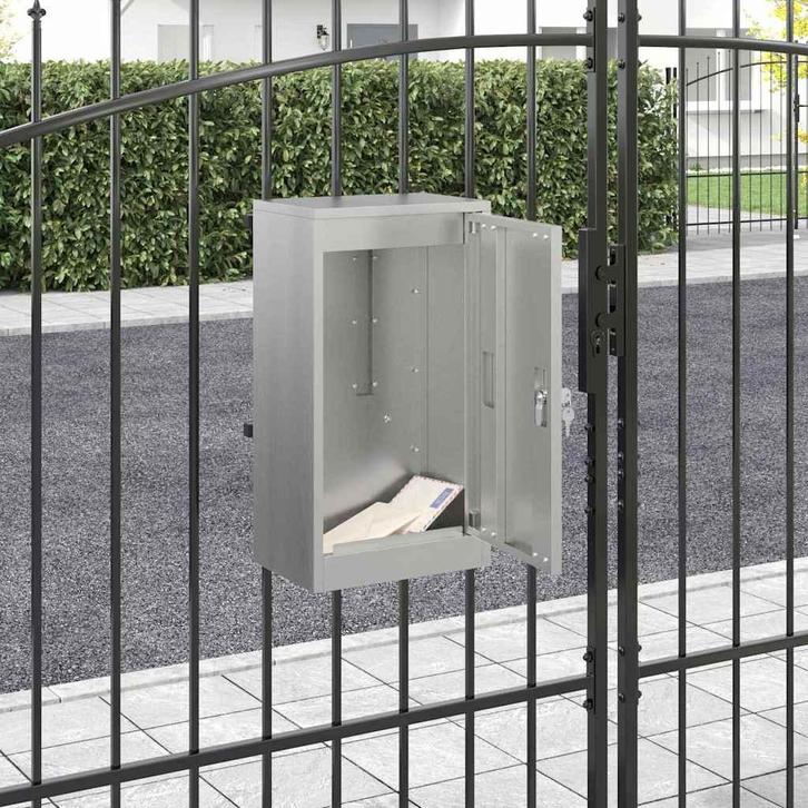 vidaXL Brievenbus Zwart 30 x 23 x 55 cm Gegalvaniseerd staal, Tuin en Terras, Brievenbussen, Nieuw, Verzenden